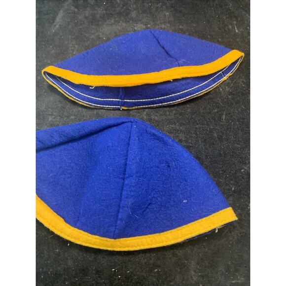 Set of 2 Vintage Felt Blue Beanie Caps Gold Letter K Kent State Golden Flashes - Picture 8 of 9